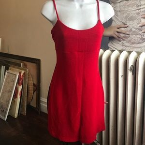 Red thin strap dress